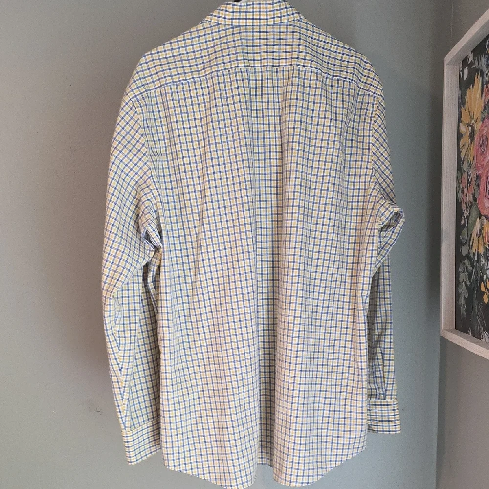 Banana Republic Blue and Yellow Button Down Shirt Size XL